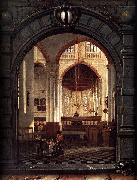 Louwijs Aernouts Elsevier Interior of the Oude Kerk oil painting picture
